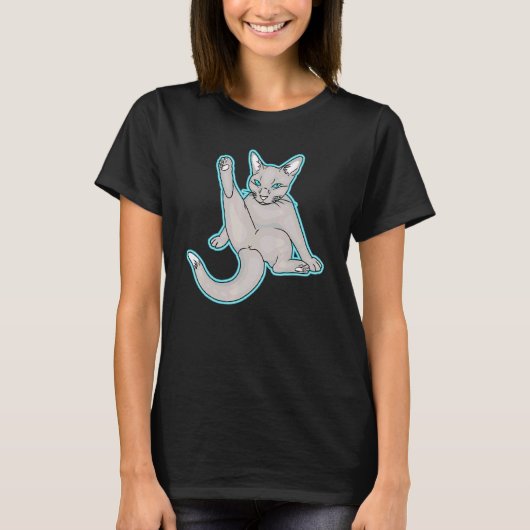 Niedliche entspannte Katze T-Shirt (Vorderseite)