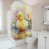 Niedliche Entwässerung mit Blume Wasserfarbe Duschvorhang (Beispiel)