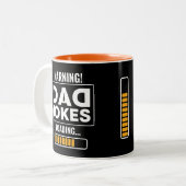 Niedliche Entwurfswarnung! Vater Joke Loading Zweifarbige Tasse (Vorderseite Links)