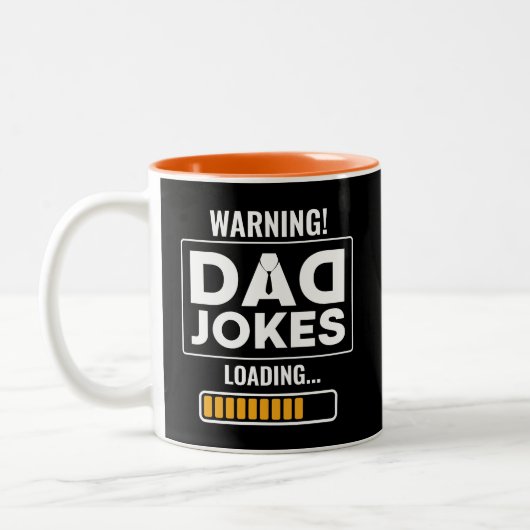 Niedliche Entwurfswarnung! Vater Joke Loading Zweifarbige Tasse (Links)