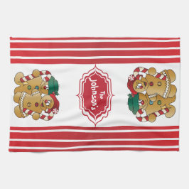 Niedliche entzückende Lebkuchen-Paare Küchentuch