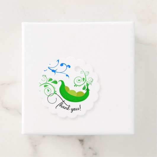 Niedliche Erbsen in einem Pod-Triplets grün Danke  Geschenkanhänger (Beispiel)