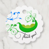 Niedliche Erbsen in einem Pod-Triplets grün Danke  Geschenkanhänger (Vorderseite)