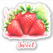 Niedliche Erdbeeraufkleber - Süßes und saftiges Ob Aufkleber (Vorderseite)