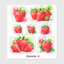 Niedliche Erdbeeraufkleber - Süßes und saftiges Ob