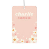 Niedliche Erdbeerblüte Retro-Schriftart Name hell  Autolufterfrischer (Vorderseite)