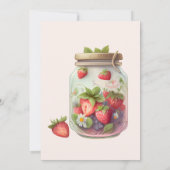 Niedliche Erdbeerbrasse Babydusche Einladung (Rückseite)