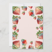 Niedliche Erdbeerbrasse Babydusche Einladung (Rückseite)