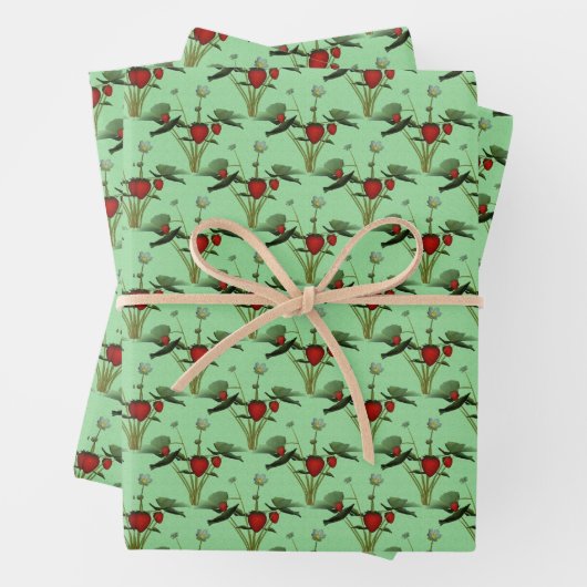 Niedliche Erdbeerdesign-Pflanze Geschenkpapier Set (Beispiel)