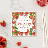 Niedliche Erdbeere Berry Erster Geburtstag Serviette (Beispiel)