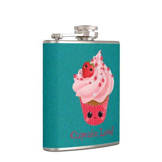Niedliche Erdbeere Cupcake Flachmann (Rechts)