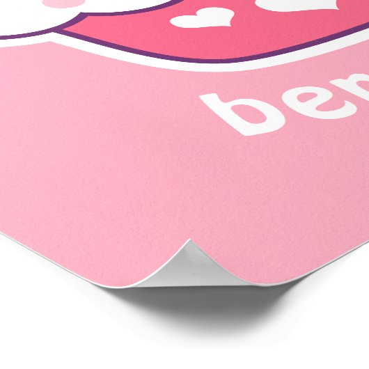 Niedliche Erdbeere Cupcake Poster (Ecke)