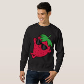Niedliche Erdbeere Früchte Entspannen Lazy Strawbe Sweatshirt (Vorne ganz)