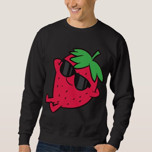 Niedliche Erdbeere Früchte Entspannen Lazy Strawbe Sweatshirt (Vorderseite)