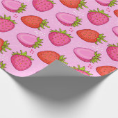 Niedliche Erdbeere Geschenkpapier (Ecke)