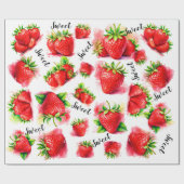 Niedliche Erdbeere Geschenkpapier (Flach)