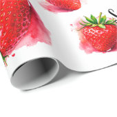 Niedliche Erdbeere Geschenkpapier (Rolleneckpunkt)