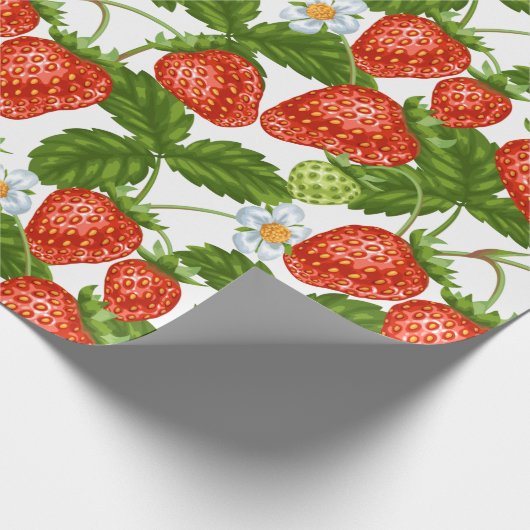 Niedliche Erdbeere Geschenkpapier (Ecke)