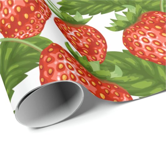 Niedliche Erdbeere Geschenkpapier (Rolleneckpunkt)