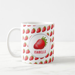 Niedliche Erdbeere Grafische Kaffeekoffe Tasse