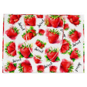 Niedliche Erdbeere Große Geschenktüte (Rückseite)