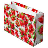 Niedliche Erdbeere Große Geschenktüte (Vorderseite Schrägansicht)