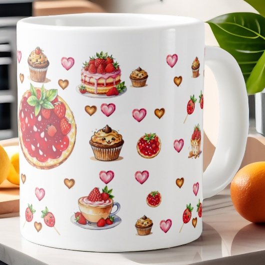 Niedliche Erdbeere 💗 🍓 🥨 Jumbo-Tasse