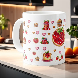 Niedliche Erdbeere 💗 🍓 🥨 Jumbo-Tasse