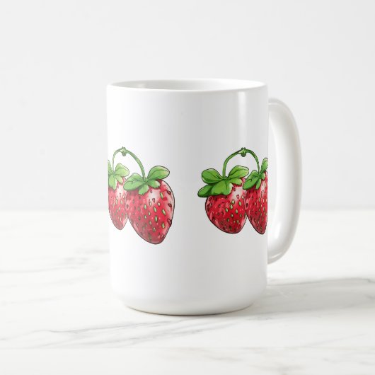 niedliche Erdbeere Kaffeetasse (VorderseiteRechts)