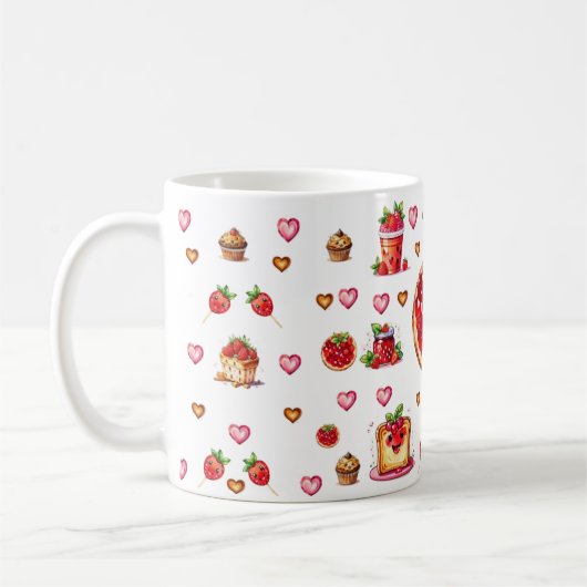 Niedliche Erdbeere 💗 🍓 🥨 Kaffeetasse (Links)