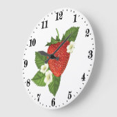 Niedliche Erdbeere liebt Küchendekoration Große Wanduhr (Winkel)
