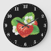 Niedliche Erdbeere liebt Küchendekoration Große Wanduhr (Vorderseite)