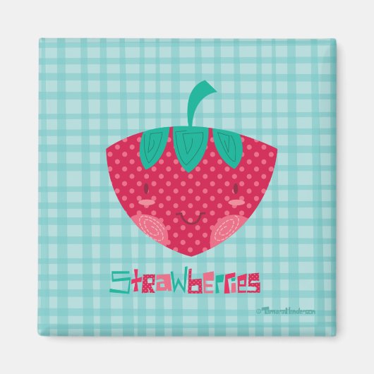 Niedliche Erdbeere Magnet (Vorne)