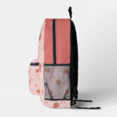 Niedliche Erdbeere mit Blume. Bedruckter Rucksack (Rechts)
