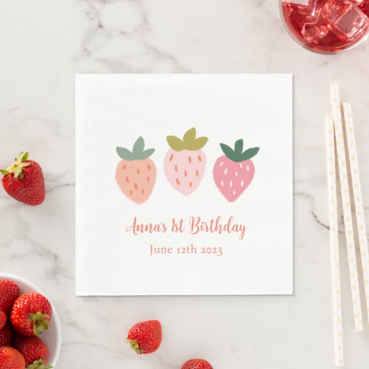 Niedliche Erdbeere Serviette (Beispiel)