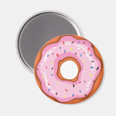 Niedliche Erdbeere tauchte Sprinklen Doughnut. Magnet (Vorderseite/Rückseite)