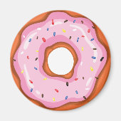 Niedliche Erdbeere tauchte Sprinklen Doughnut. Magnet (Vorne)