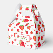 Niedliche Erdbeere Themed Baby Dusche Geschenkschachtel (Rückseite)