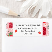 Niedliche Erdbeere und Blossom-Rücksendeadressen-A (Insitu)