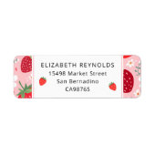 Niedliche Erdbeere und Blossom-Rücksendeadressen-A (Vorne)