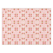 Niedliche Erdbeere und Blume auf einem rosa Gingha Tischdecke (Vorderseite (Horizontal))