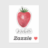 Niedliche Erdbeere Wasserfarbe Personalisiert Aufkleber (Blatt)