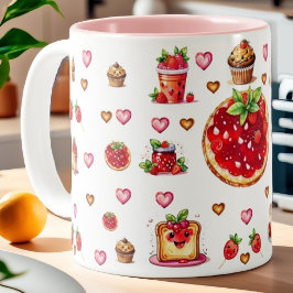 Niedliche Erdbeere 💗 🍓 🥨 Zweifarbige Tasse