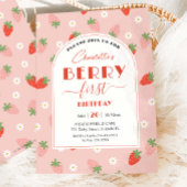 Niedliche Erdbeeren Berry Erster Geburtstag Einladung