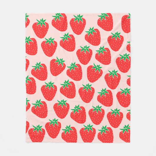 Niedliche Erdbeeren Blanket Fleecedecke (Vorderseite)