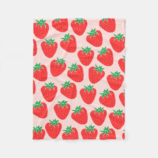 Niedliche Erdbeeren Blanket Fleecedecke (Vorderseite)