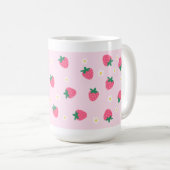 Niedliche Erdbeeren-Blume-Image-Tasse Kaffeetasse (VorderseiteRechts)