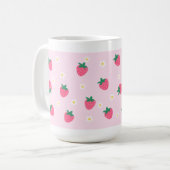 Niedliche Erdbeeren-Blume-Image-Tasse Kaffeetasse (Vorderseite Links)