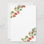 Niedliche Erdbeeren Blumenbeere Babydusche Einladung (Rückseite)