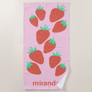 Niedliche Erdbeeren Fruchtsäfte INDIVIDUELLE NAME Strandtuch